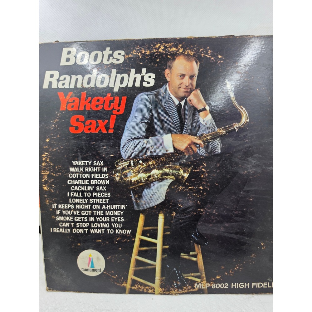 Boots Randolph Yakety Sax Vinyl LP Monument MLP 8002 High FidelityMono Saxophone